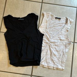 Set of 2 White and Black Brandy Melville Tank Tops